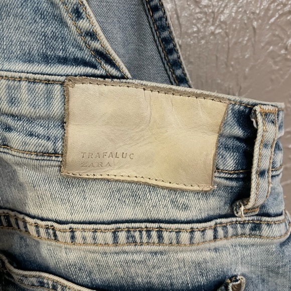ZARA Trafaluc Denim Makers Overall Shorts Size Small - Picture 7 of 9